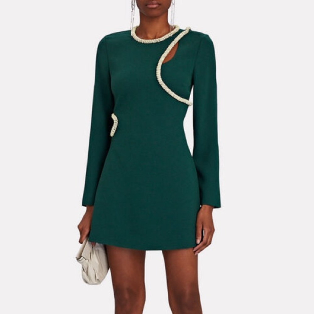 Jonathan Simkhai Katherine Diamante Embellished Cutout Mini Dress